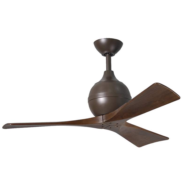 Image 1 42" Matthews Irene 3 Textured Bronze and Walnut Remote Ceiling Fan
