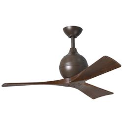 42&quot; Matthews Irene 3 Textured Bronze and Walnut Remote Ceiling Fan