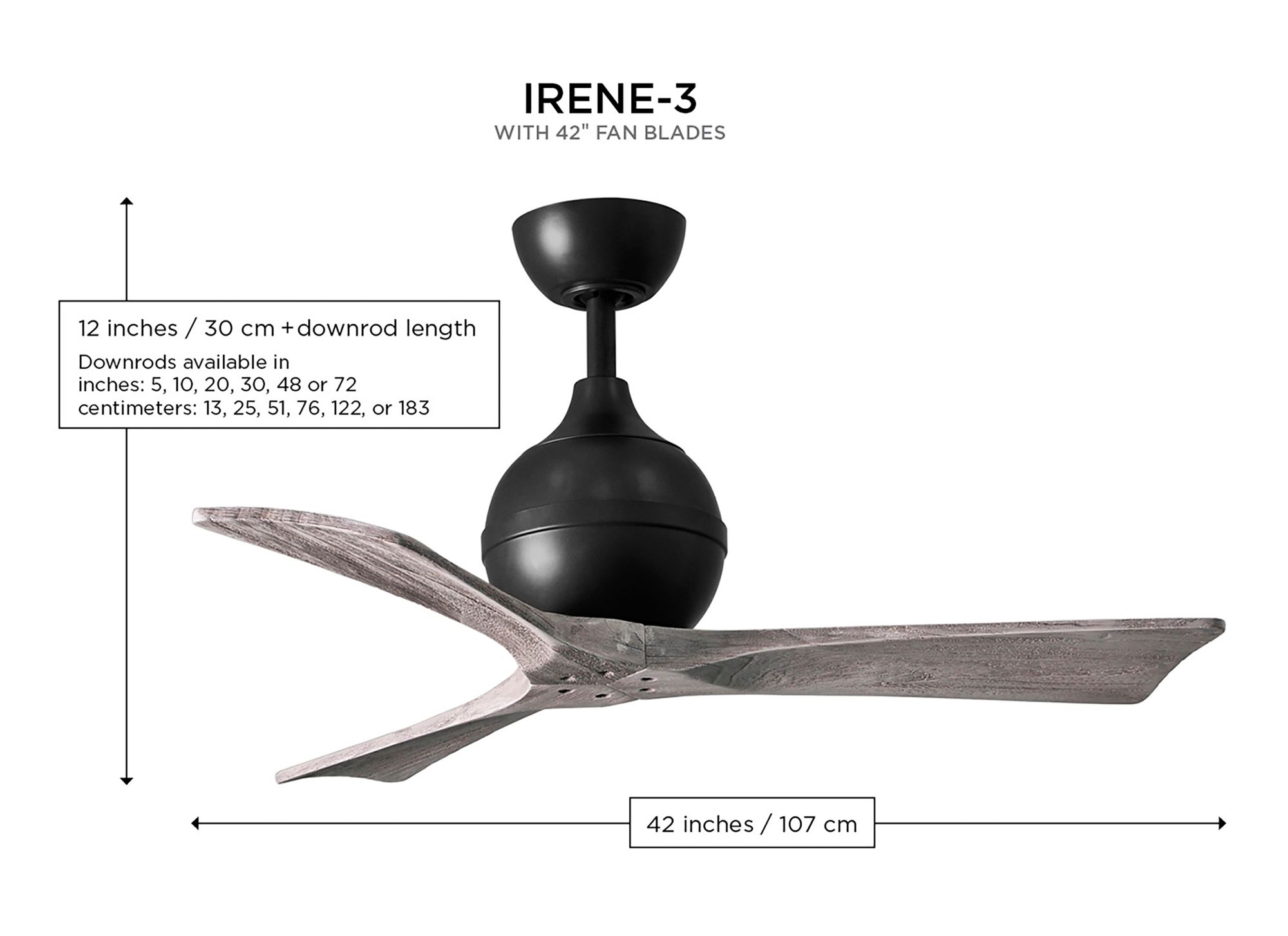 42" Matthews Irene 3 Textured Bronze and Walnut Remote Ceiling Fan