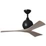42" Matthews Irene-3 Wet Rated Black and Gray Ceiling Fan with Remote