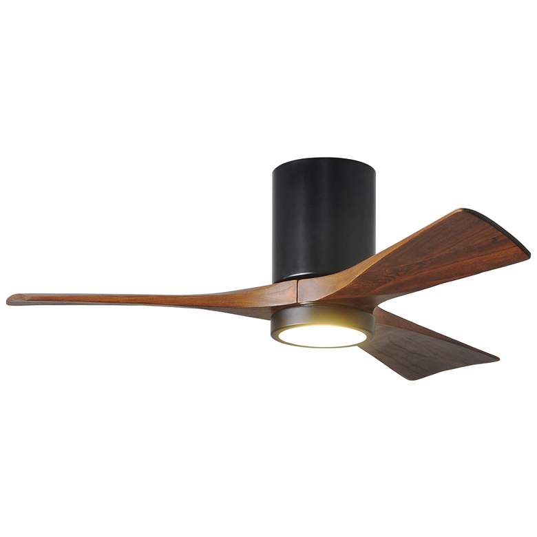 Image 1 42" Matthews Irene 3H Black and Walnut Remote Hugger LED Ceiling Fan