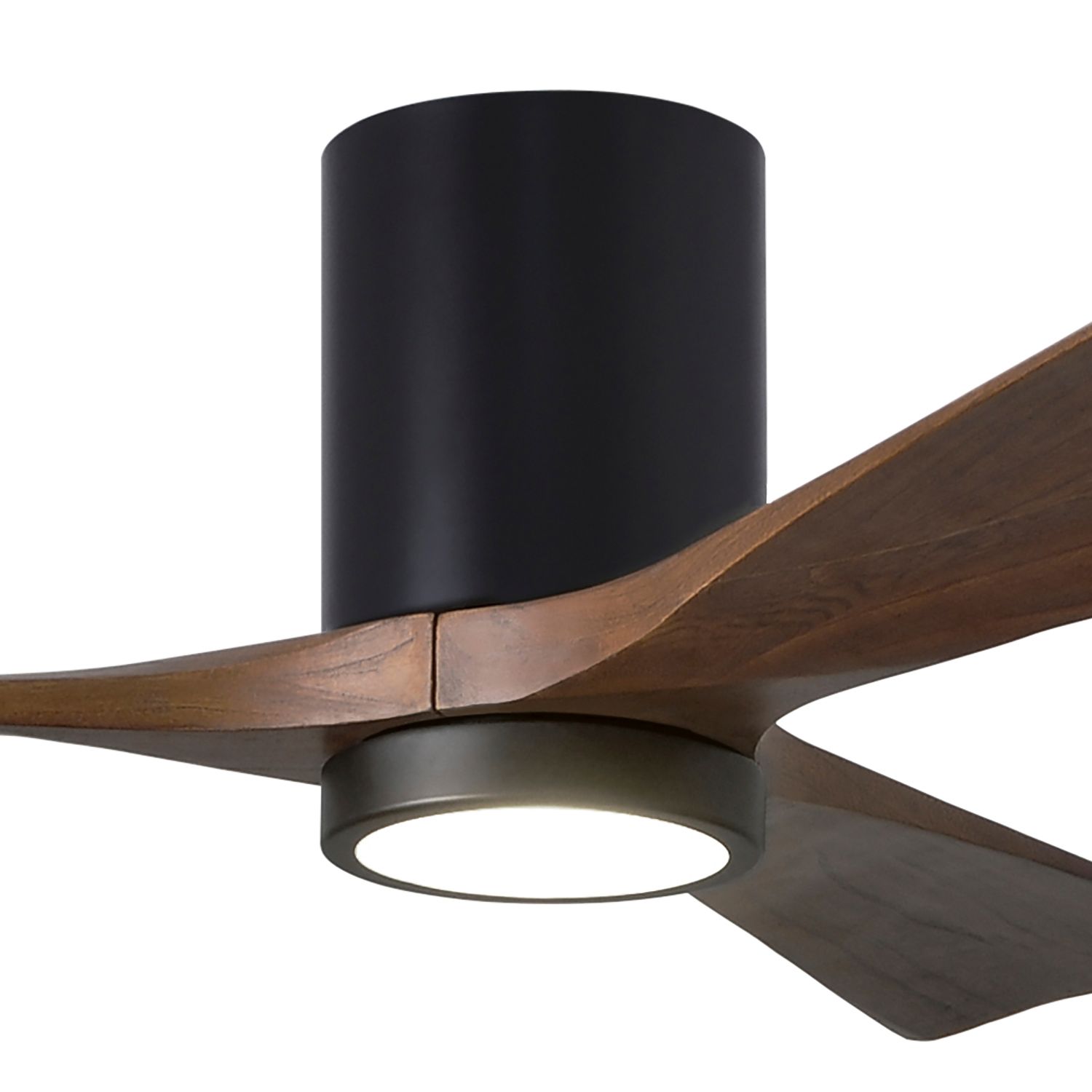 Image 6 42" Matthews Irene 3H Black and Walnut Remote Hugger LED Ceiling Fan more views