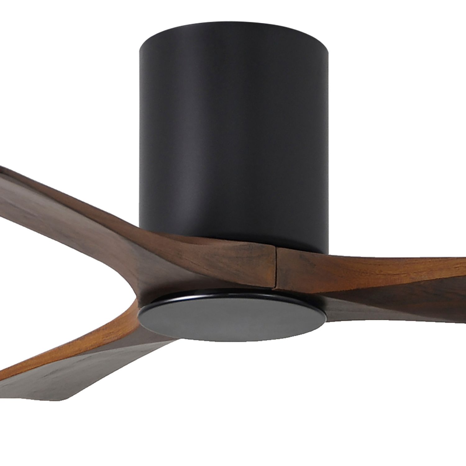 42" Matthews Irene 3H Black and Walnut Remote Hugger LED Ceiling Fan