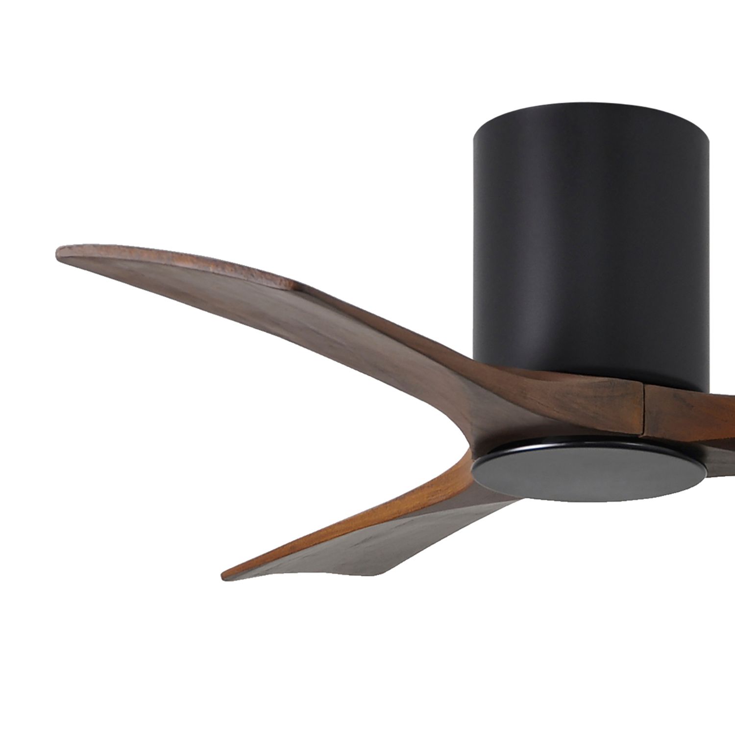 42" Matthews Irene 3H Black and Walnut Remote Hugger LED Ceiling Fan