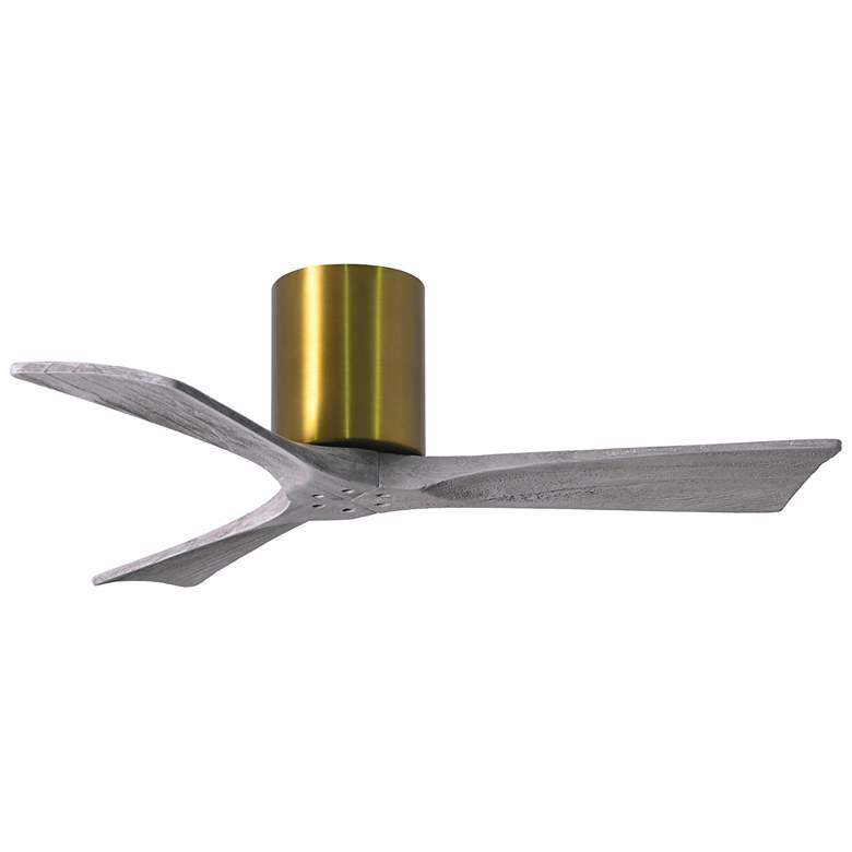 Image 1 42" Matthews Irene 3H Brass and Barnwood Remote Hugger Ceiling Fan