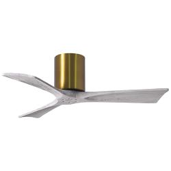 42" Matthews Irene 3H Brass and Barnwood Remote Hugger Ceiling Fan