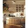 6_42" Matthews Irene 3H Brass and Matte White Remote Hugger Ceiling Fan more views