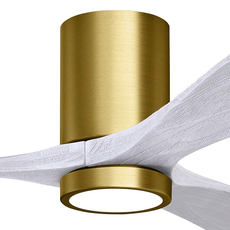 Image 2 42" Matthews Irene 3H Brass and White Remote Hugger LED Ceiling Fan more views