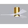 7_42" Matthews Irene 3H Brass and White Remote Hugger LED Ceiling Fan more views