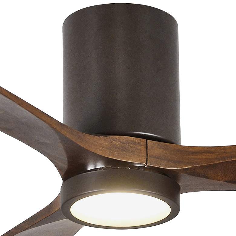 Image 3 42" Matthews Irene 3H Bronze and Walnut Remote Hugger LED Ceiling Fan more views