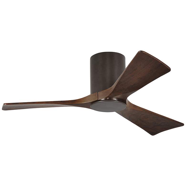 Image 4 42" Matthews Irene 3H Bronze and Walnut Remote Hugger LED Ceiling Fan more views