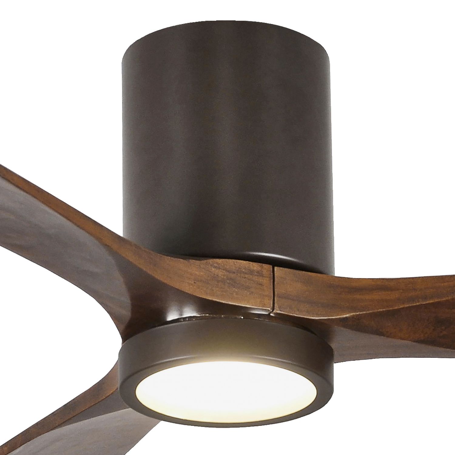 Image 6 42" Matthews Irene 3H Bronze and Walnut Remote Hugger LED Ceiling Fan more views