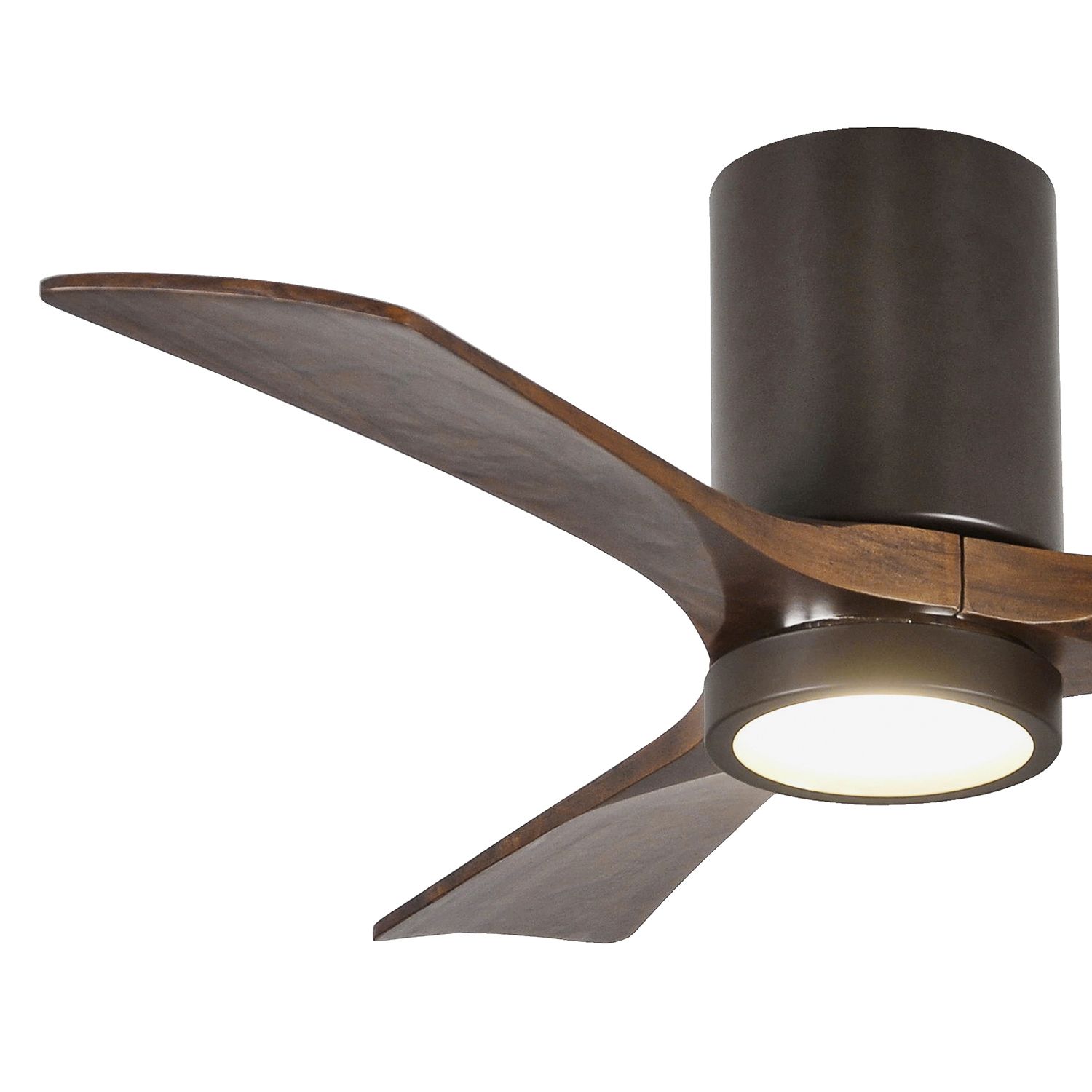 Image 7 42" Matthews Irene 3H Bronze and Walnut Remote Hugger LED Ceiling Fan more views