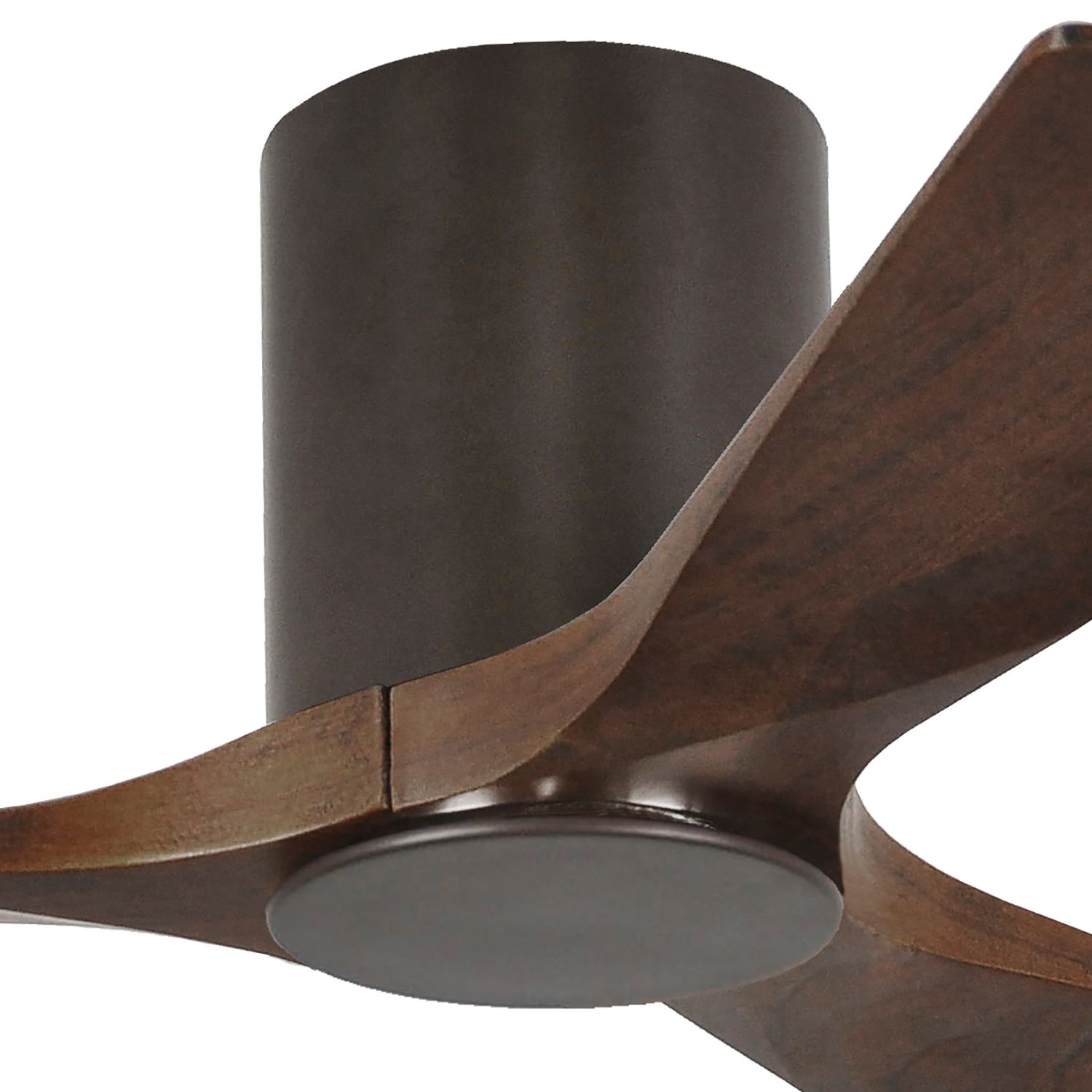 42" Matthews Irene 3H Bronze and Walnut Remote Hugger LED Ceiling Fan