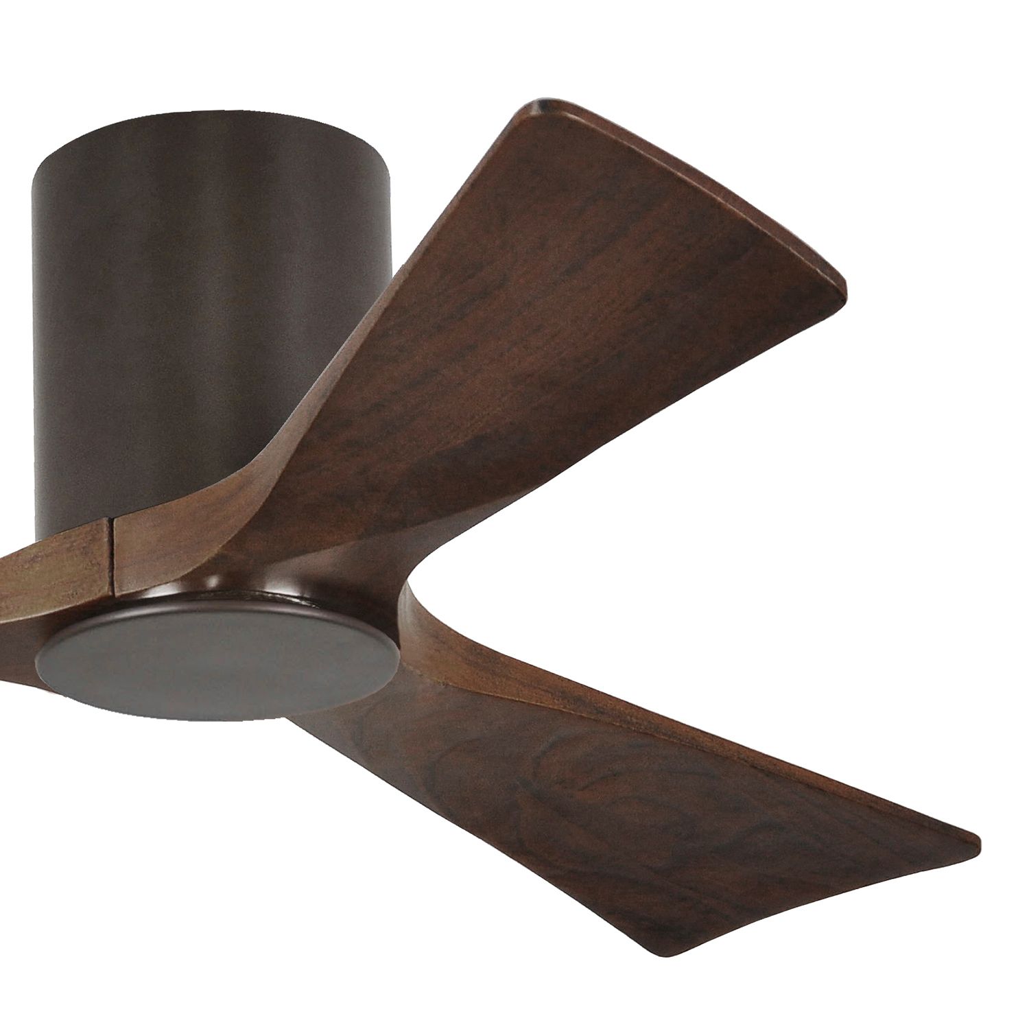 42" Matthews Irene 3H Bronze and Walnut Remote Hugger LED Ceiling Fan