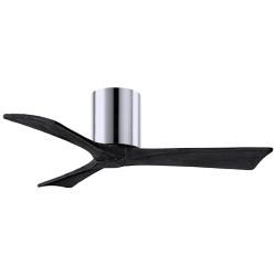 42" Matthews Irene 3H Chrome and Matte Black Remote Hugger Ceiling Fan