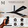 42" Matthews Irene 3H Chrome and Matte Black Remote Hugger Ceiling Fan