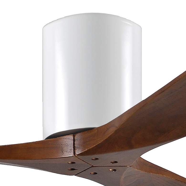 Image 2 42" Matthews Irene 3H Gloss White and Walnut Remote Hugger Ceiling Fan more views
