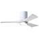 42" Matthews Irene 3H Gloss White Remote Hugger LED Ceiling Fan