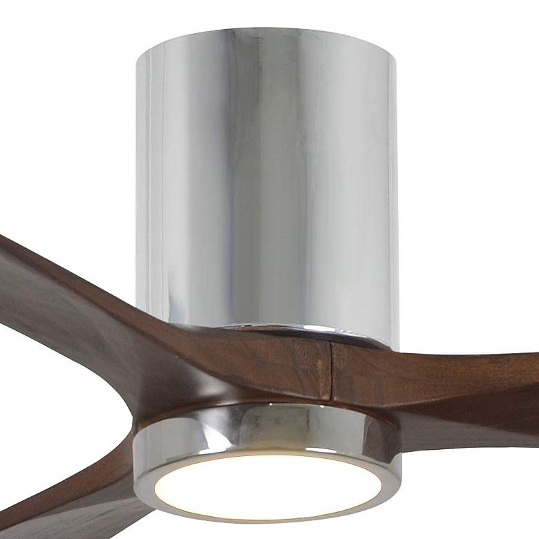 Image 2 42" Matthews Irene 3H LED Chrome Walnut Hugger Ceiling Fan with Remote more views