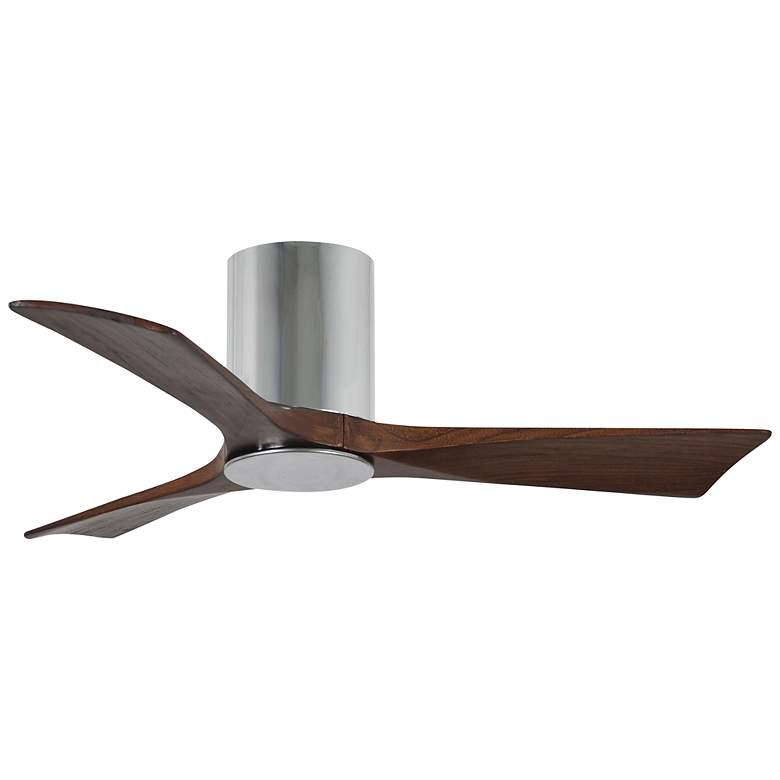 Image 3 42" Matthews Irene 3H LED Chrome Walnut Hugger Ceiling Fan with Remote more views