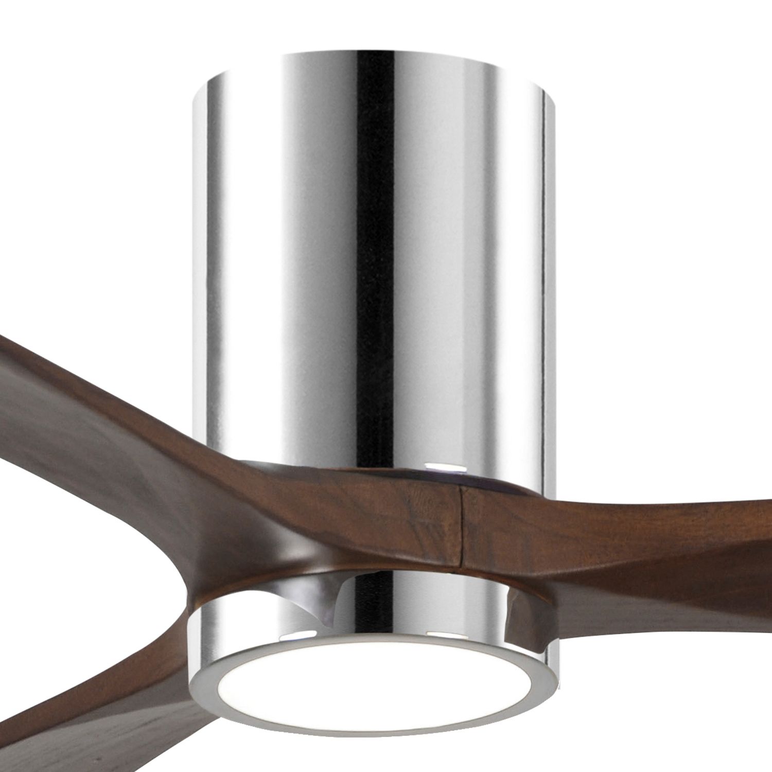 Image 5 42" Matthews Irene 3H LED Chrome Walnut Hugger Ceiling Fan with Remote more views