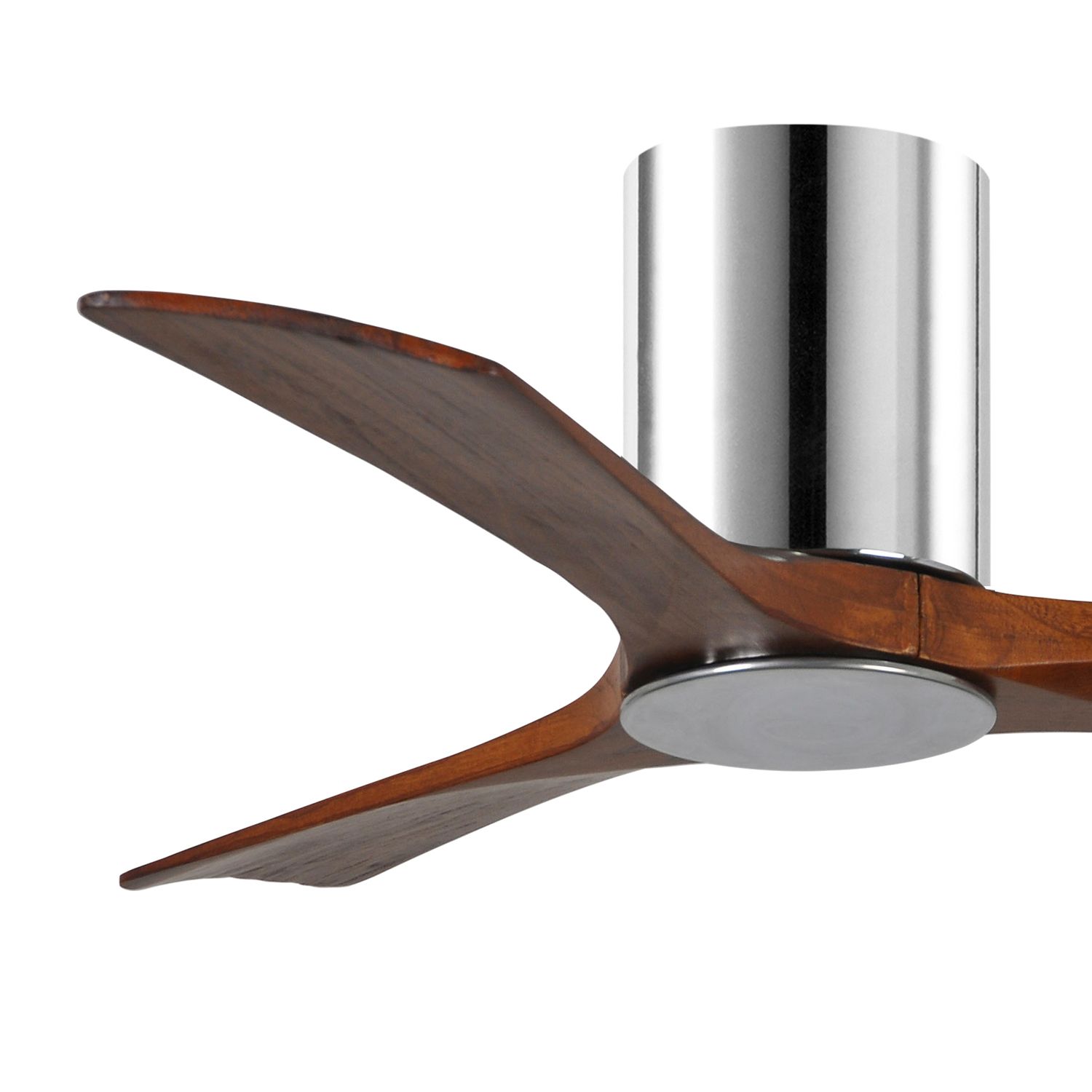 42" Matthews Irene 3H LED Chrome Walnut Hugger Ceiling Fan with Remote