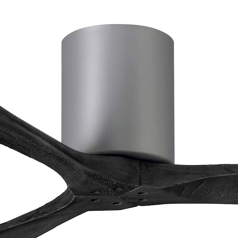 Image 2 42" Matthews Irene 3H Nickel and Black Remote Hugger Ceiling Fan more views