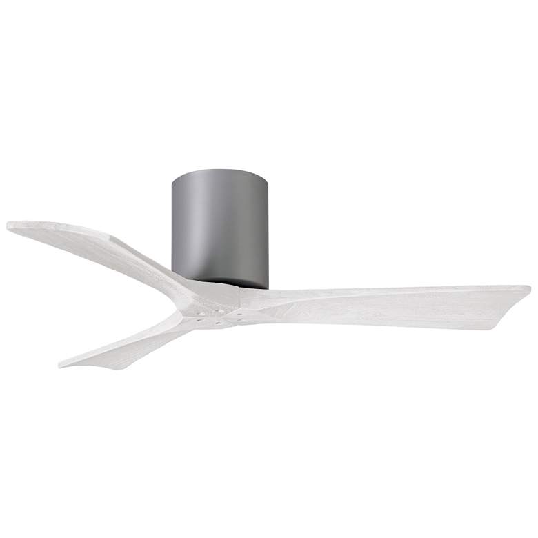 Image 1 42" Matthews Irene 3H Nickel and White Remote Hugger Ceiling Fan