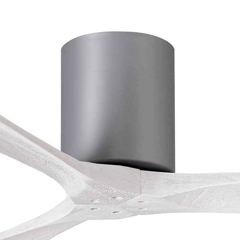 Image 2 42" Matthews Irene 3H Nickel and White Remote Hugger Ceiling Fan more views