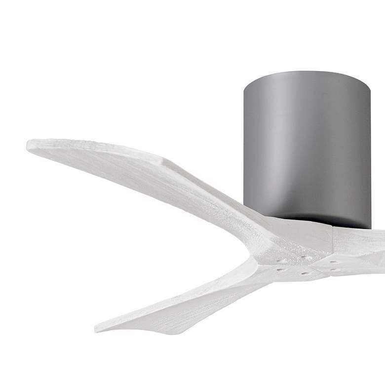 Image 3 42" Matthews Irene 3H Nickel and White Remote Hugger Ceiling Fan more views