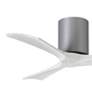 3_42" Matthews Irene 3H Nickel and White Remote Hugger Ceiling Fan more views