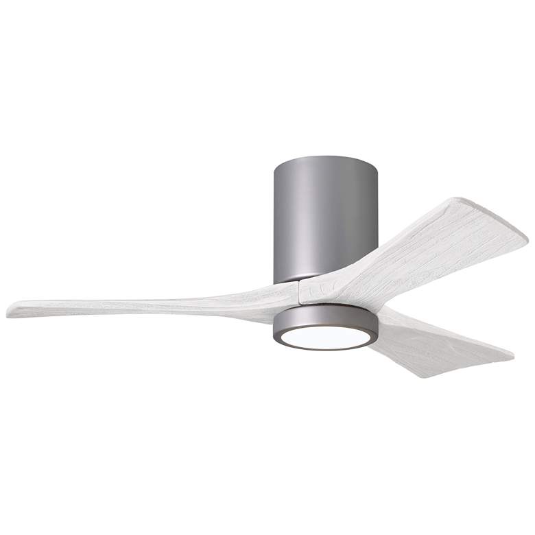 Image 1 42 inch Matthews Irene 3H Nickel and White Remote Hugger LED Ceiling Fan
