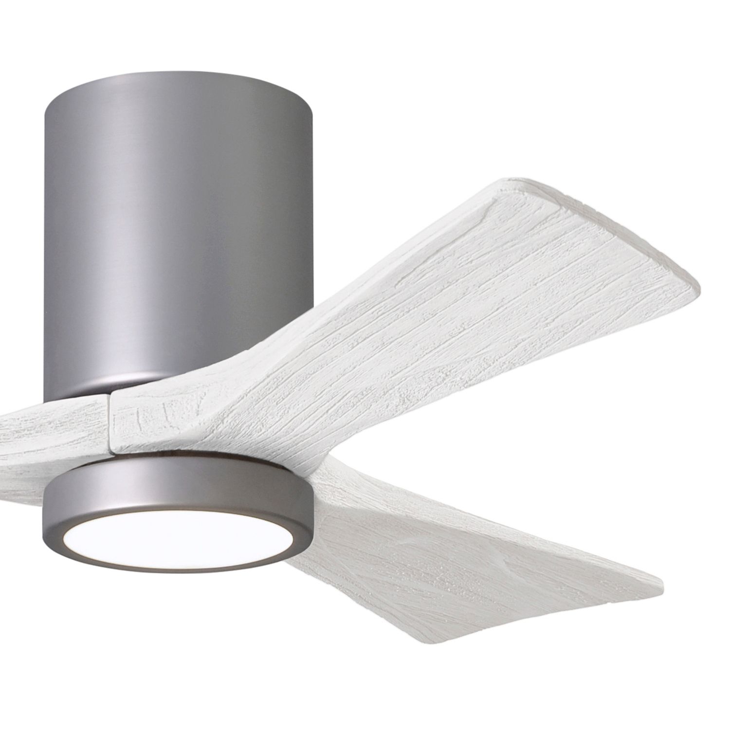 Image 3 42" Matthews Irene 3H Nickel and White Remote Hugger LED Ceiling Fan more views