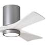 3_42" Matthews Irene 3H Nickel and White Remote Hugger LED Ceiling Fan more views
