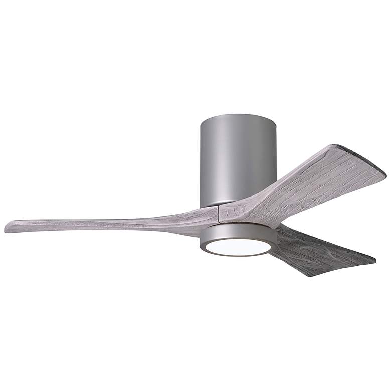Image 1 42" Matthews Irene 3H Nickel Barnwood Remote Hugger LED Ceiling Fan