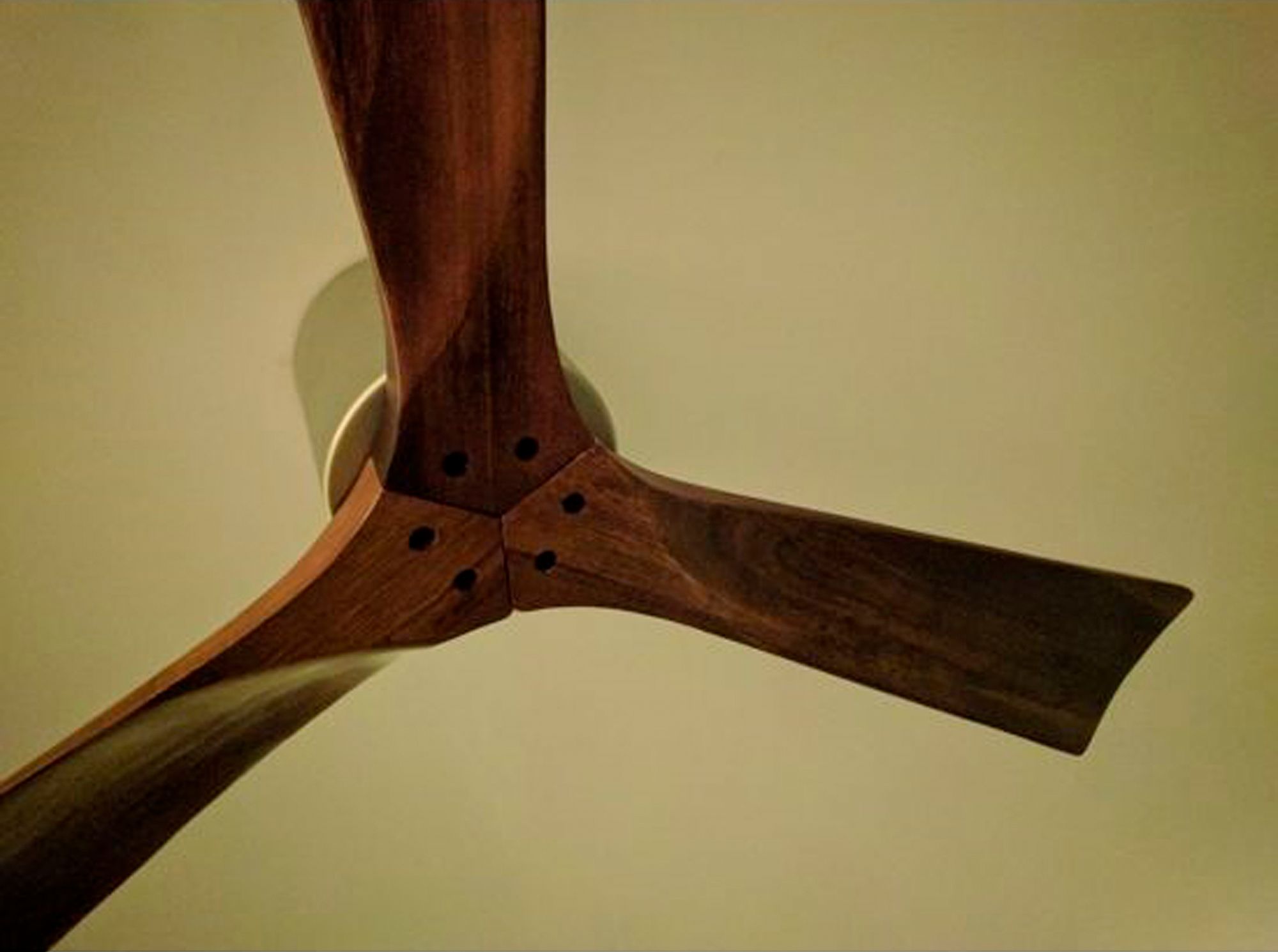 Image 7 42" Matthews Irene-3H Nickel-Walnut Damp Hugger Fan with Remote more views