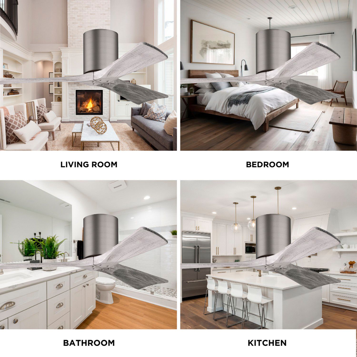 42" Matthews Irene 3H Pewter and Barnwood Remote Hugger Ceiling Fan