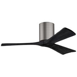 42&quot; Matthews Irene 3H Pewter and Black Remote Hugger Ceiling Fan
