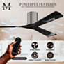 42" Matthews Irene 3H Pewter and Black Remote Hugger Ceiling Fan