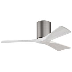 42&quot; Matthews Irene 3H Pewter and White Remote Hugger Ceiling Fan