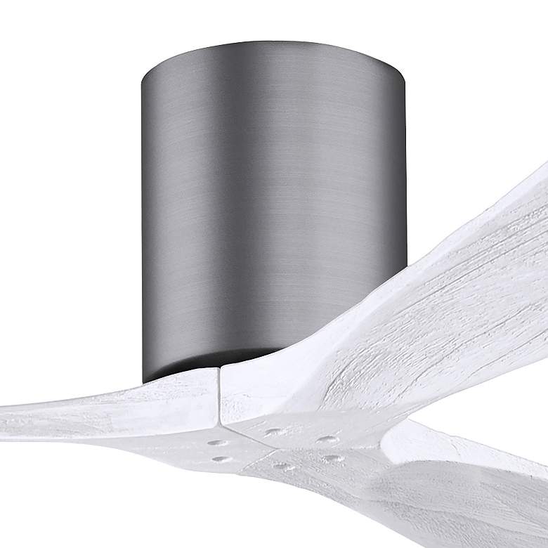Image 2 42" Matthews Irene 3H Pewter and White Remote Hugger Ceiling Fan more views