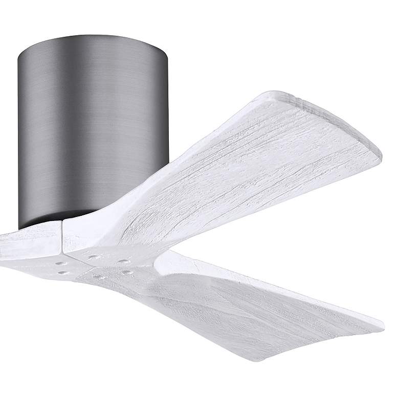 Image 3 42" Matthews Irene 3H Pewter and White Remote Hugger Ceiling Fan more views