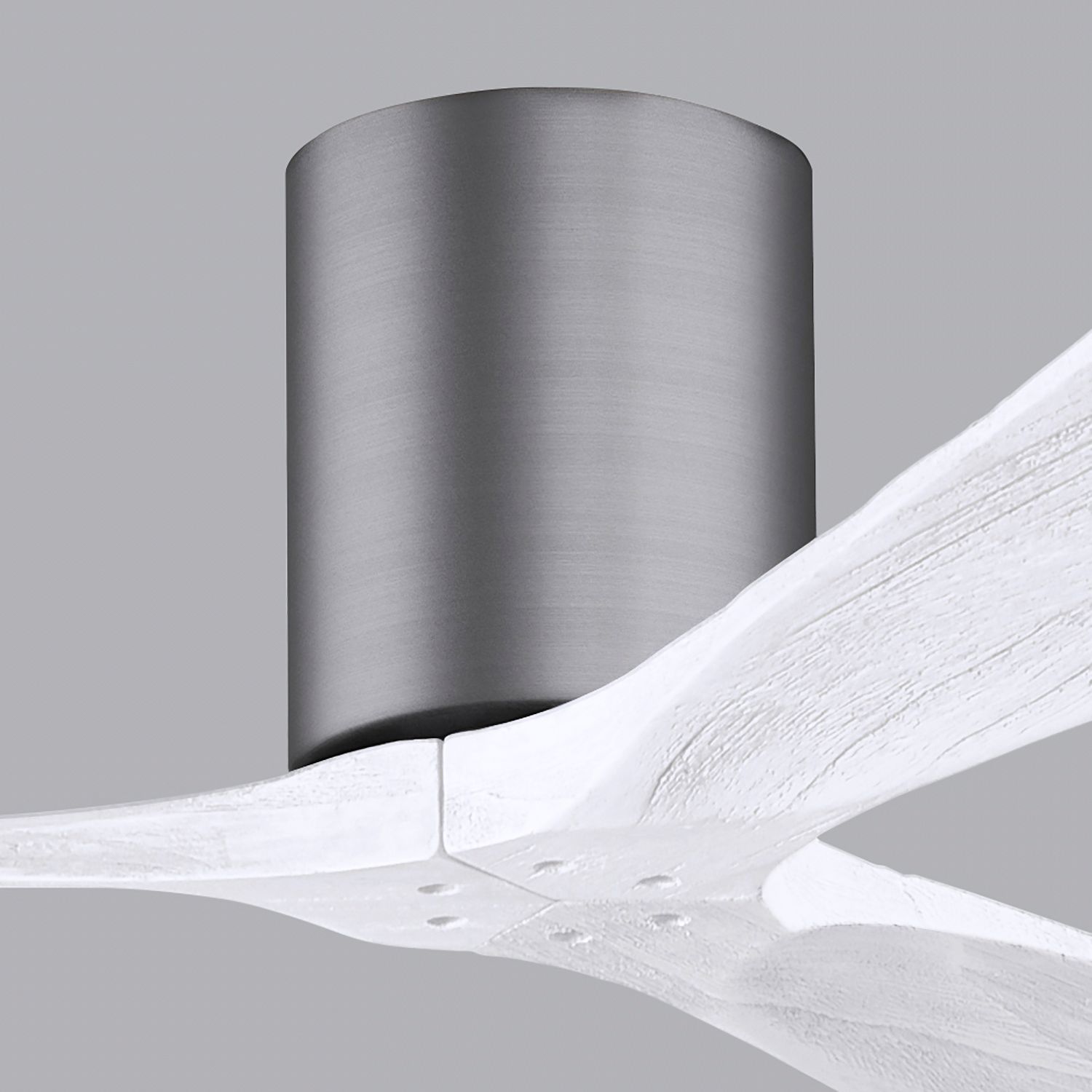 42" Matthews Irene 3H Pewter and White Remote Hugger Ceiling Fan