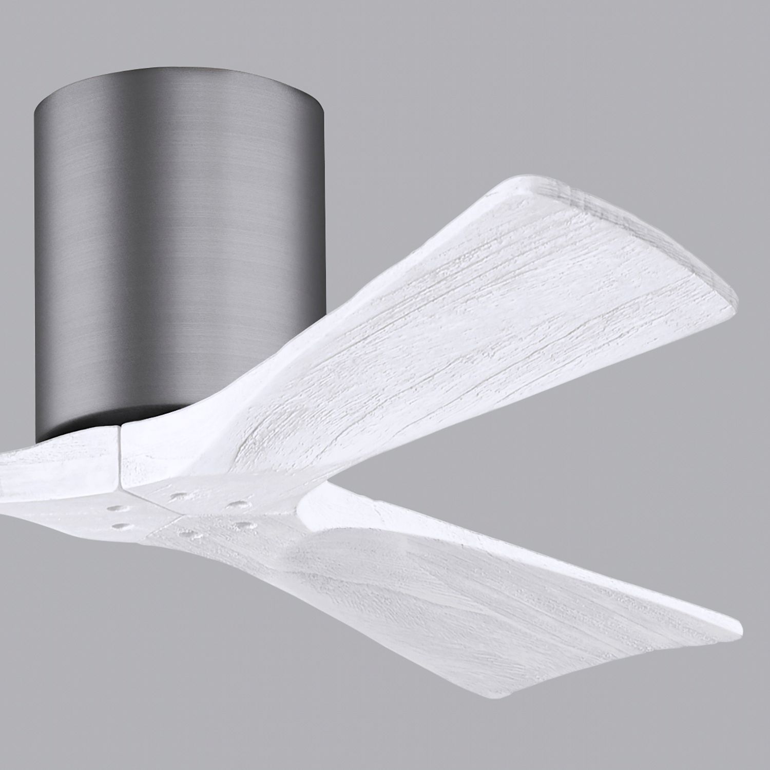 42" Matthews Irene 3H Pewter and White Remote Hugger Ceiling Fan