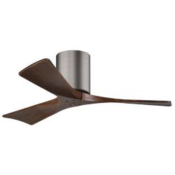 42" Matthews Irene 3H Pewter and White Remote Hugger Ceiling Fan