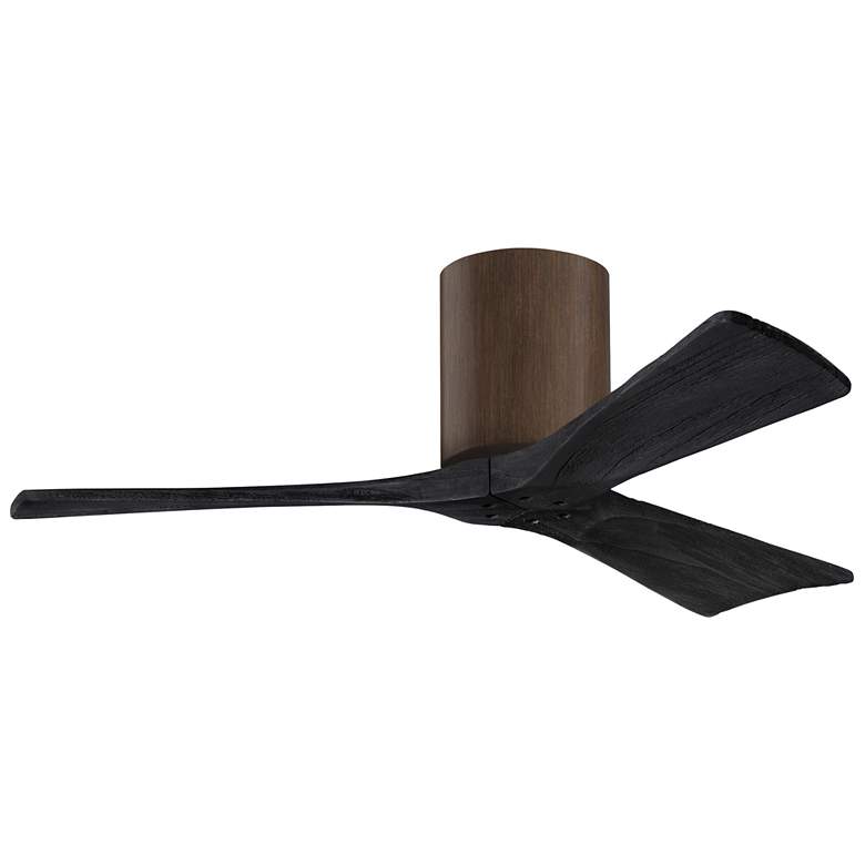 Image 1 42 inch Matthews Irene 3H Walnut and Matte Black Remote Hugger Ceiling Fan