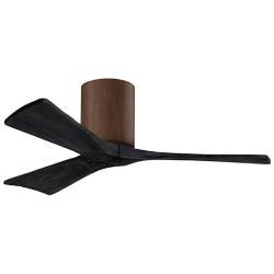 42" Matthews Irene 3H Walnut and Matte Black Remote Hugger Ceiling Fan