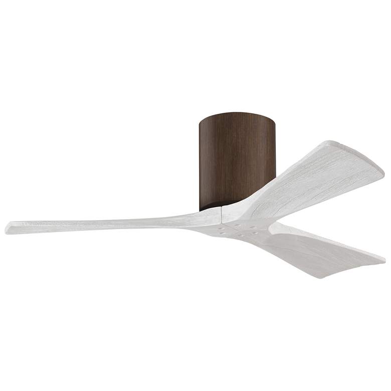 Image 1 42" Matthews Irene 3H Walnut and Matte White Remote Hugger Ceiling Fan