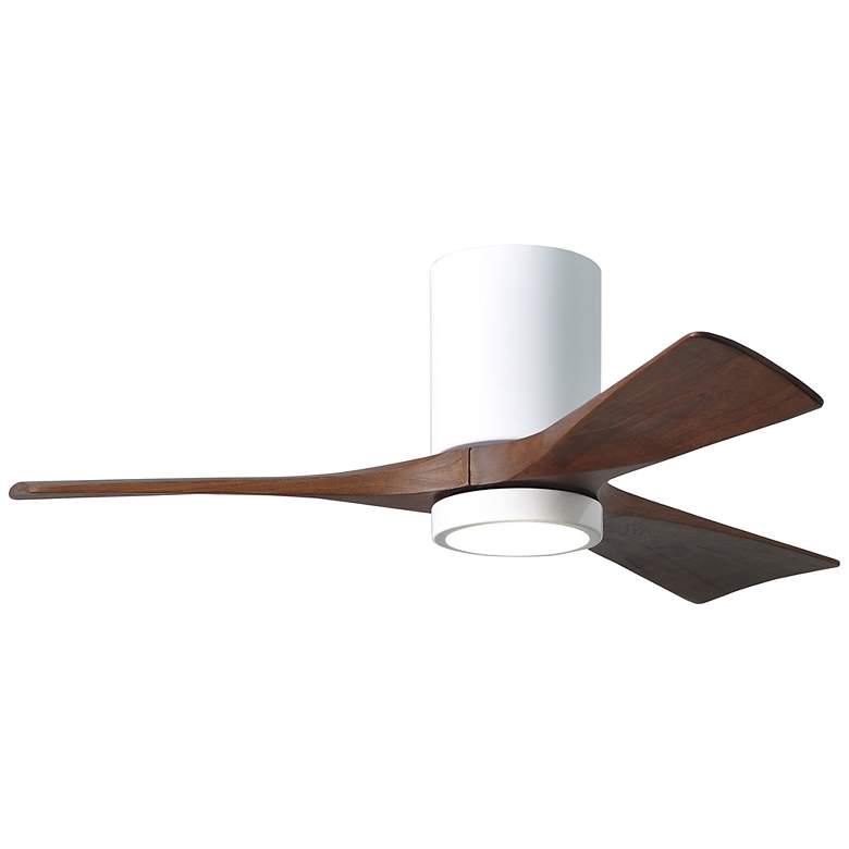 Image 1 42 inch Matthews Irene 3H White Walnut LED Hugger Ceiling Fan with Remote